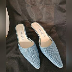 Stubbs & Woottom GRETA blue Leather Kitten Heels 8.5